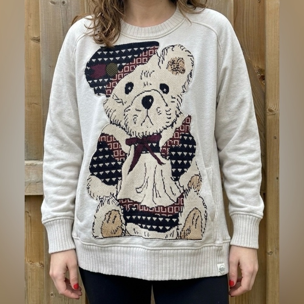 AERIE Upcycled Oversized “Beary Cute" Sweatshirt - Size XS